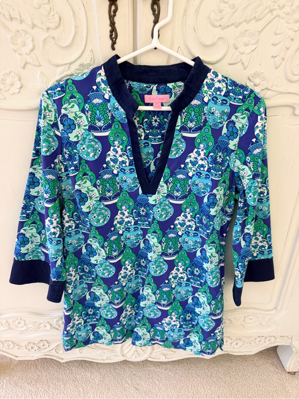 Lily Pulitzer Ginger Jar Blue & Green Pattern Tunic